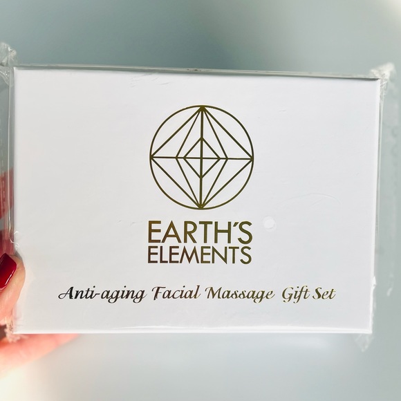 Earth’s Elements Facial Massage Set, Rose Quartz Crystal Facial Roller, NEW - Picture 3 of 12